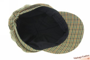 Balloon-type cap green plaid cotton mix 56-61 [unused]